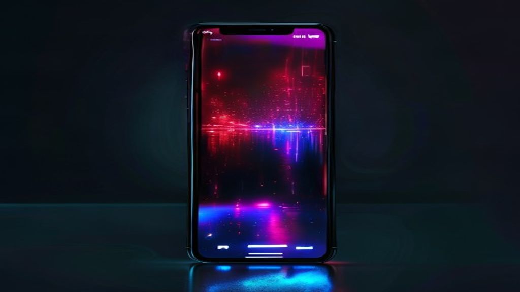 A smartphone with a play button and music notes, illustrating a social app